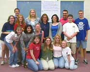 Photo of high school student government leaders participating in a leadership team-building training workshop at Miamisburg High School, Ohio