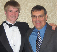 Peter Ferrito with a student leader from Kennasaw, Georgia's Harrison High School after a great performance at the Midwest Band and Orchestra Convention, Chicago, Illinois, December 2007
